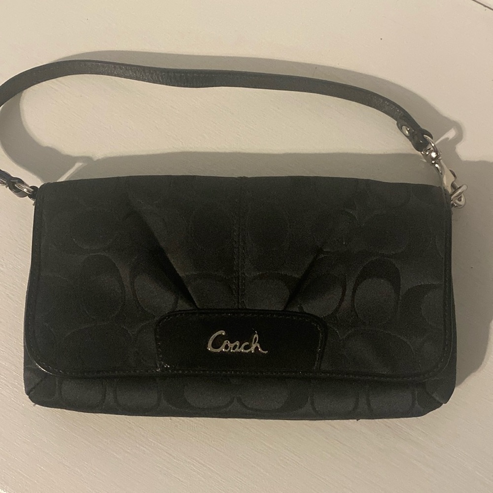 Coach black wristlet
